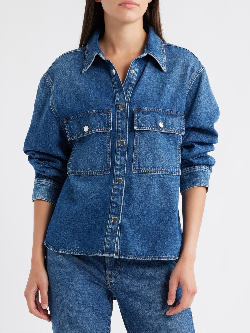 Frame High Low Denim Shirt S/P